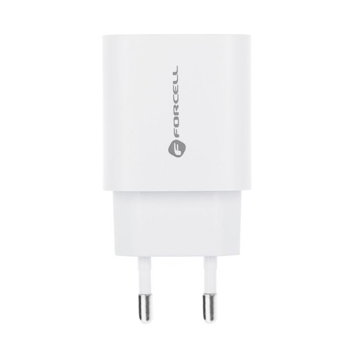 Forcell Travel Charger with USB C and USB A sockets - 3A 30W with PD and Quick Charge 4.0 function