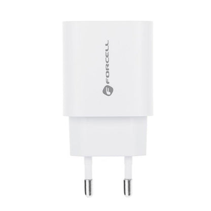 Forcell Travel Charger with USB C and USB A sockets - 3A 30W with PD and Quick Charge 4.0 function